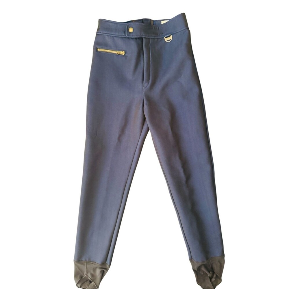 Nils Vintage Stirrup Ski Pants Navy Slim Fit Size 8 USA